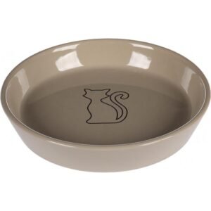 flamingo_comedero_y_bebedero_auri_redondo_taupe_para_gatos Comedero Gato 20cm 500ml