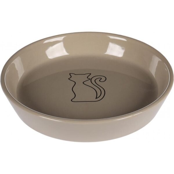 flamingo_comedero_y_bebedero_auri_redondo_taupe_para_gatos Comedero Gato 20cm 500ml